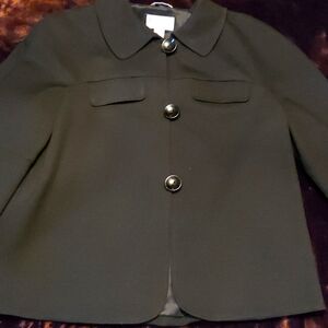 Talbots Black Lined Crop Box Jacket, Sz 8